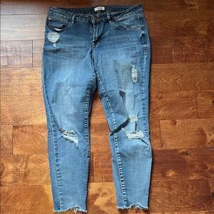 Kensie Blue Distressed Skinny Jeans